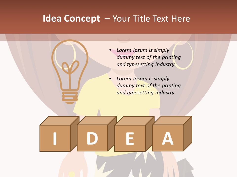 A Girl With Brown Hair Is Standing Next To A Wall PowerPoint Template