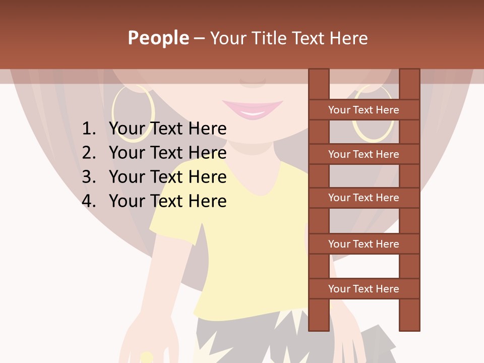 A Girl With Brown Hair Is Standing Next To A Wall PowerPoint Template