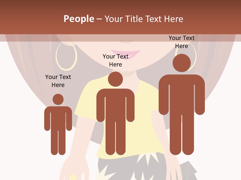 A Girl With Brown Hair Is Standing Next To A Wall PowerPoint Template