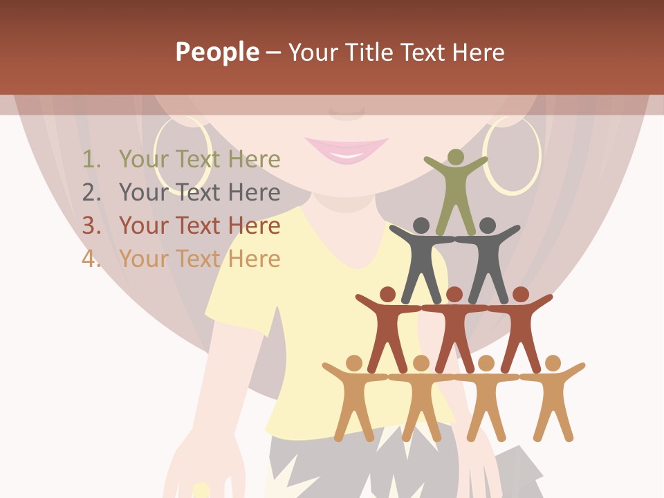 A Girl With Brown Hair Is Standing Next To A Wall PowerPoint Template