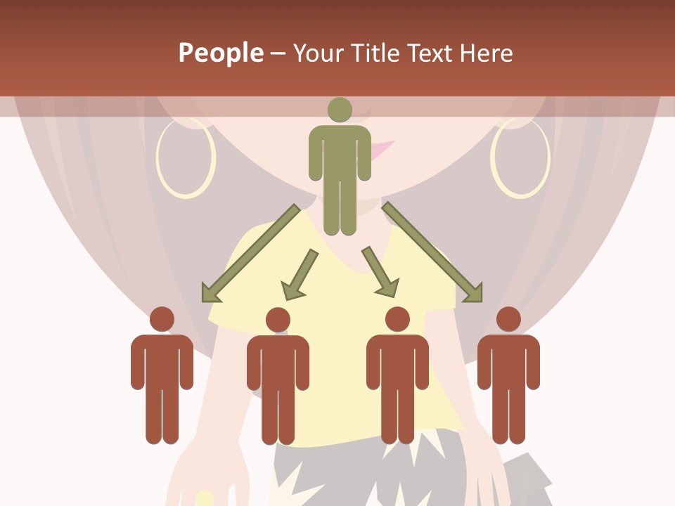 A Girl With Brown Hair Is Standing Next To A Wall PowerPoint Template