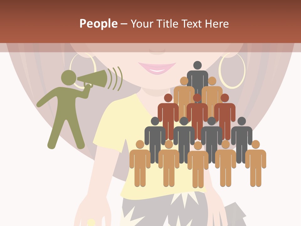 A Girl With Brown Hair Is Standing Next To A Wall PowerPoint Template