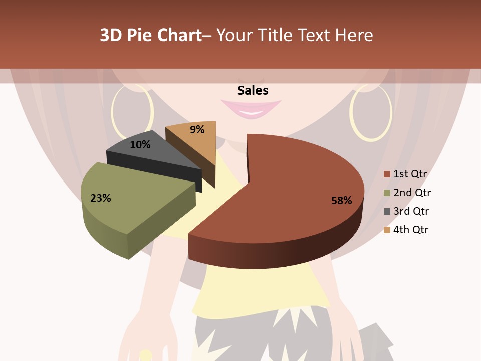 A Girl With Brown Hair Is Standing Next To A Wall PowerPoint Template