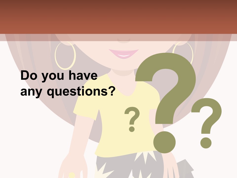 A Girl With Brown Hair Is Standing Next To A Wall PowerPoint Template