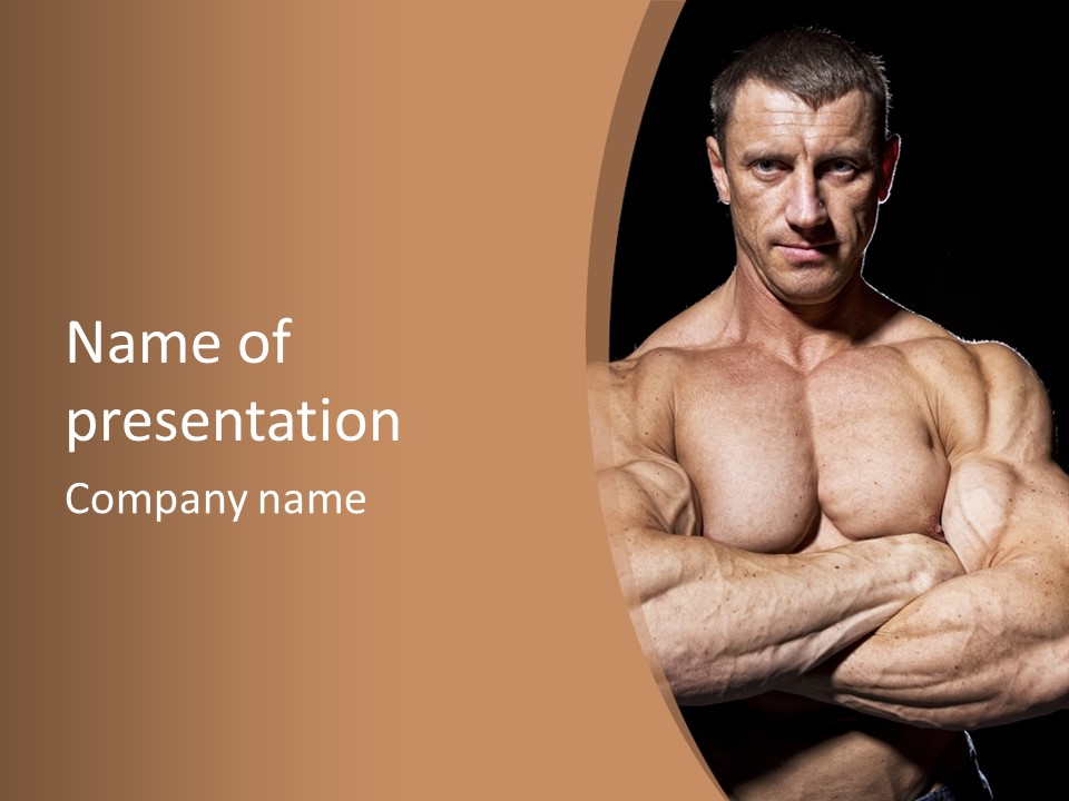 Athlete Y Chest PowerPoint Template