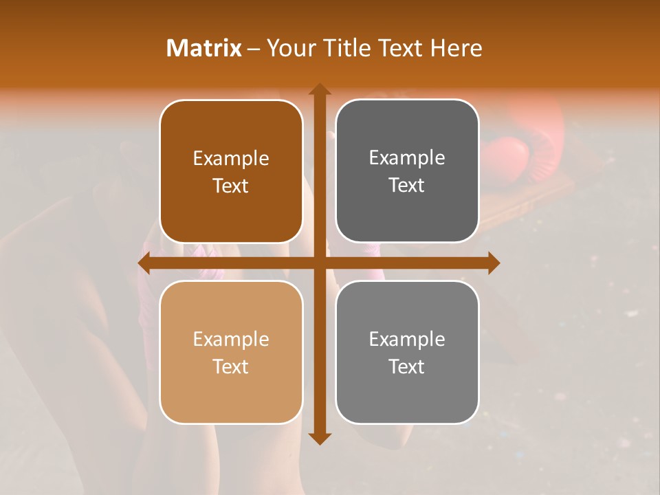 A Woman With Boxing Gloves And Gloves On PowerPoint Template