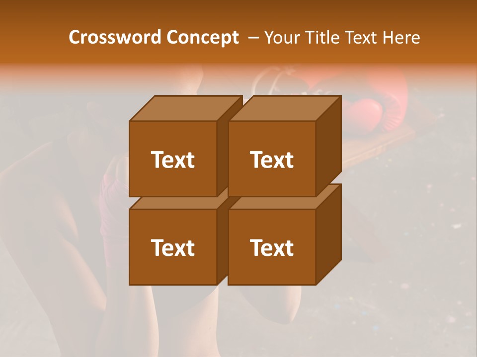 A Woman With Boxing Gloves And Gloves On PowerPoint Template