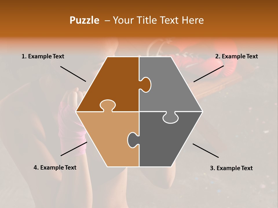 A Woman With Boxing Gloves And Gloves On PowerPoint Template