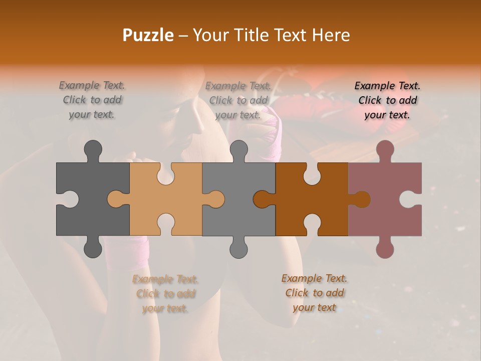 A Woman With Boxing Gloves And Gloves On PowerPoint Template