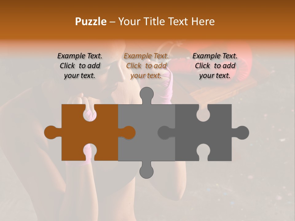 A Woman With Boxing Gloves And Gloves On PowerPoint Template