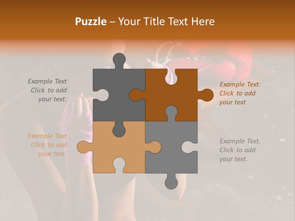 A Woman With Boxing Gloves And Gloves On PowerPoint Template