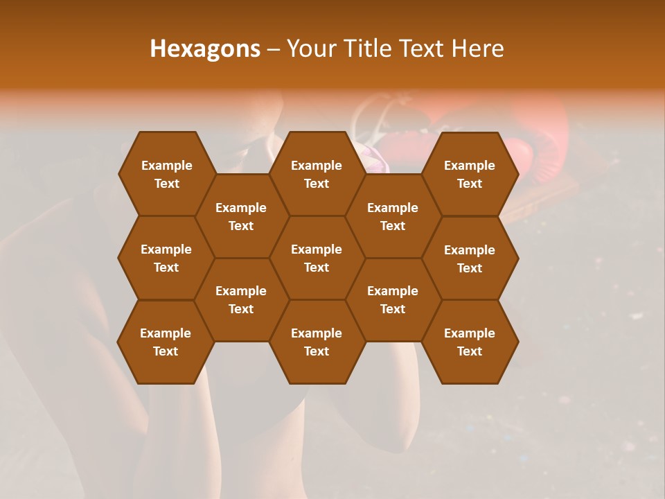 A Woman With Boxing Gloves And Gloves On PowerPoint Template