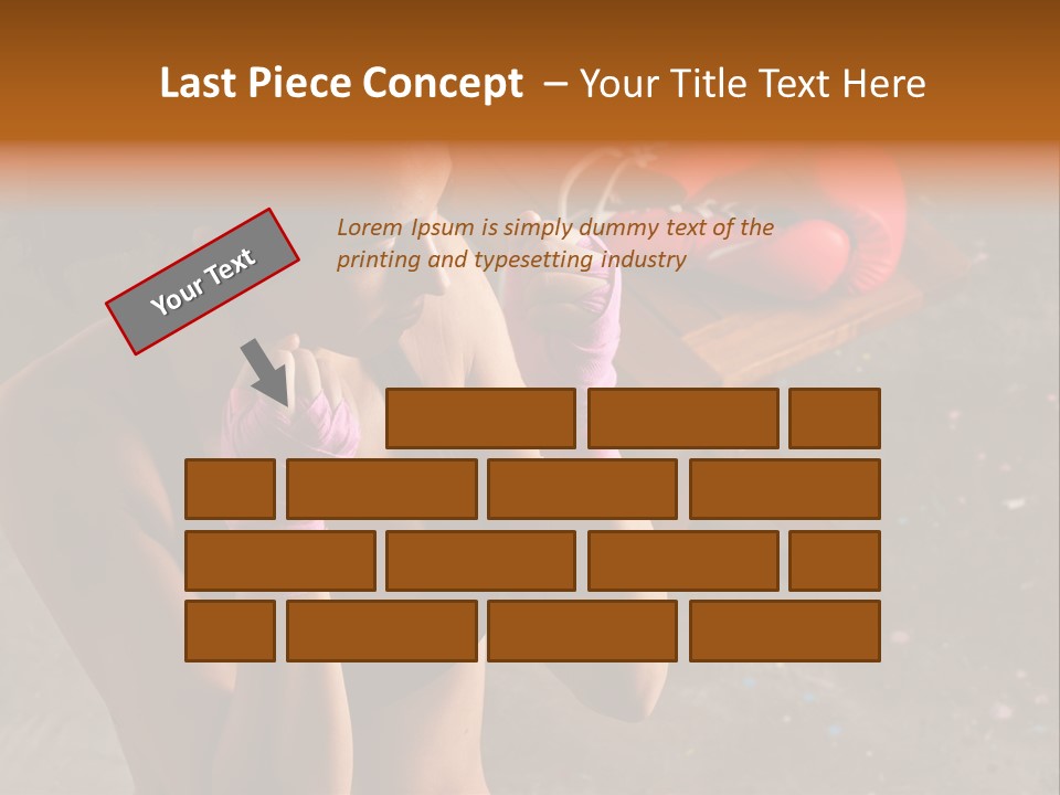 A Woman With Boxing Gloves And Gloves On PowerPoint Template