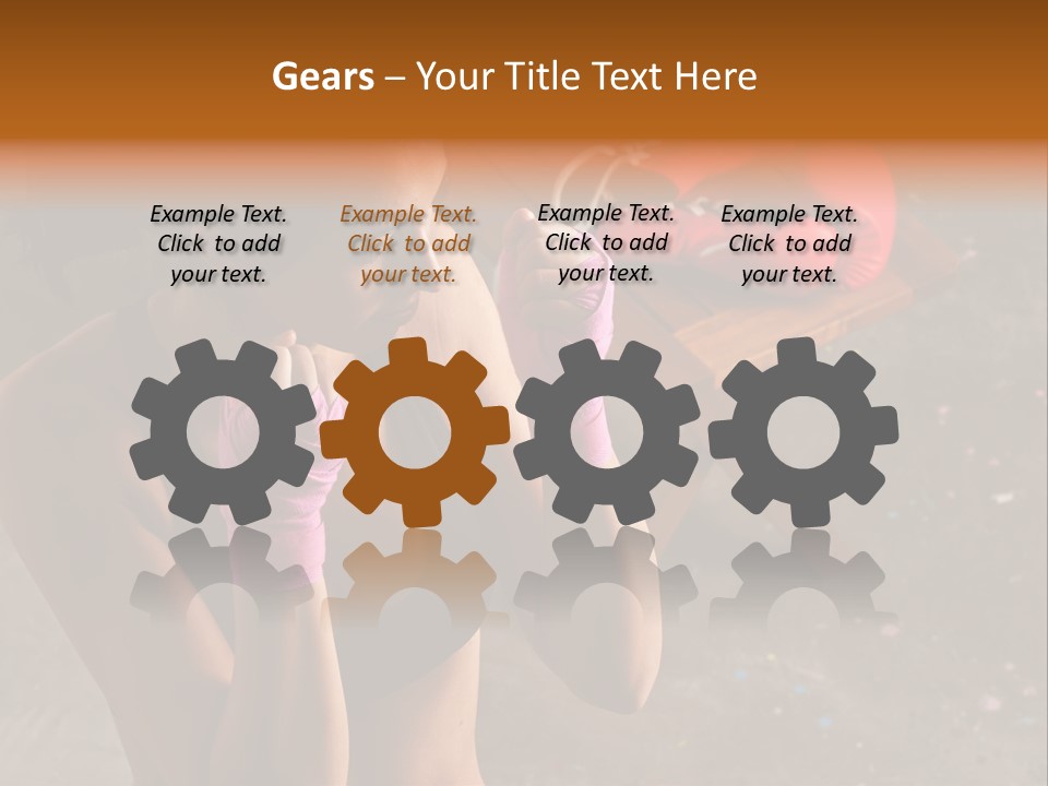 A Woman With Boxing Gloves And Gloves On PowerPoint Template