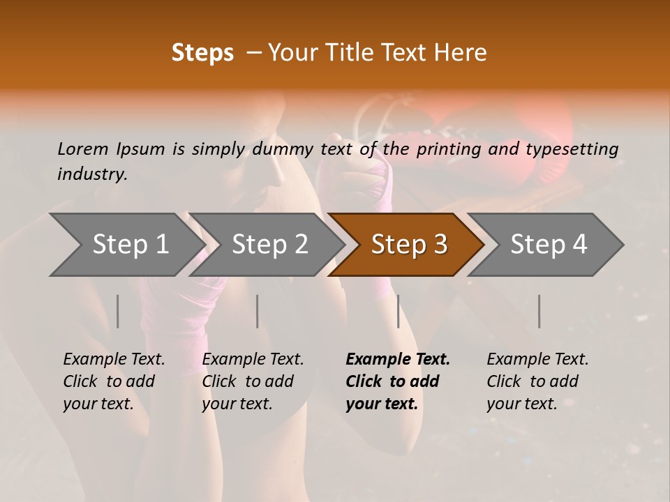 A Woman With Boxing Gloves And Gloves On PowerPoint Template