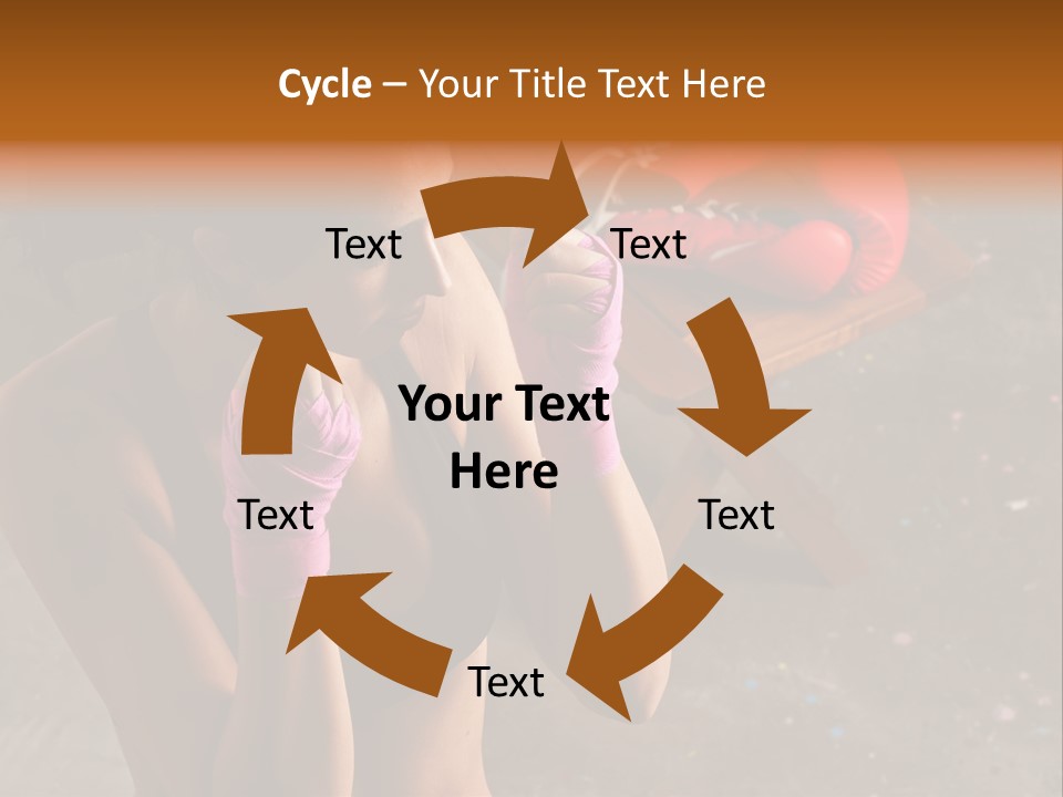 A Woman With Boxing Gloves And Gloves On PowerPoint Template