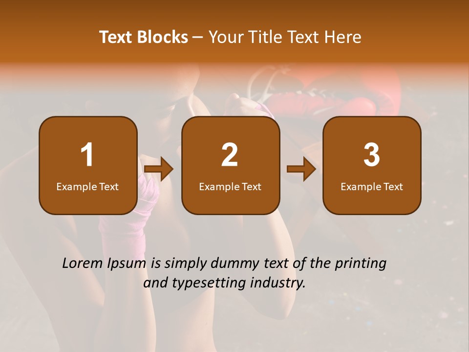 A Woman With Boxing Gloves And Gloves On PowerPoint Template