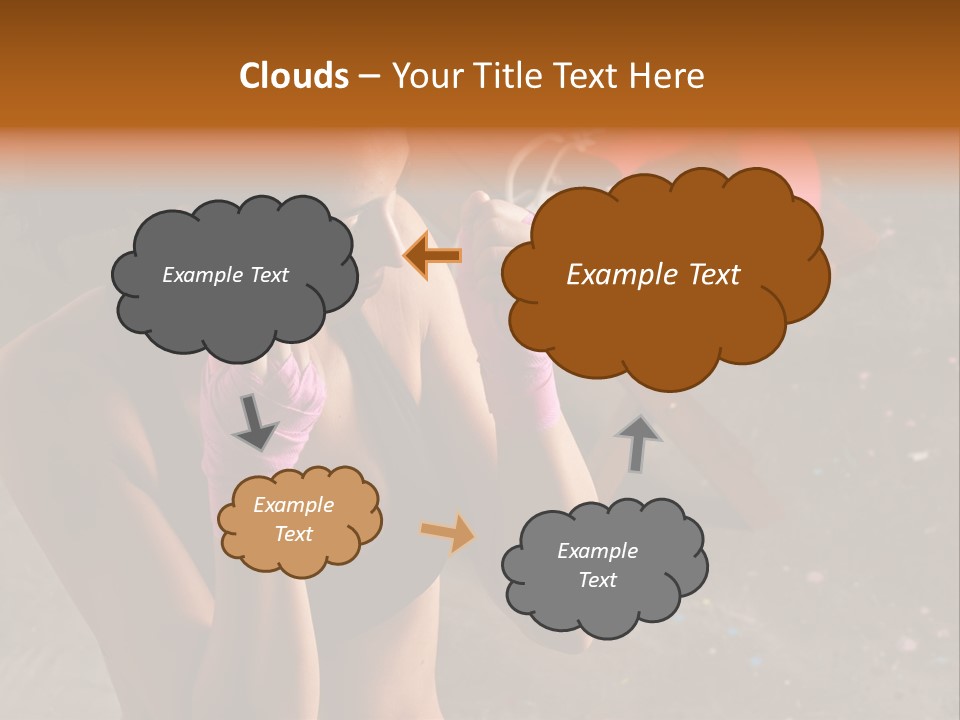 A Woman With Boxing Gloves And Gloves On PowerPoint Template