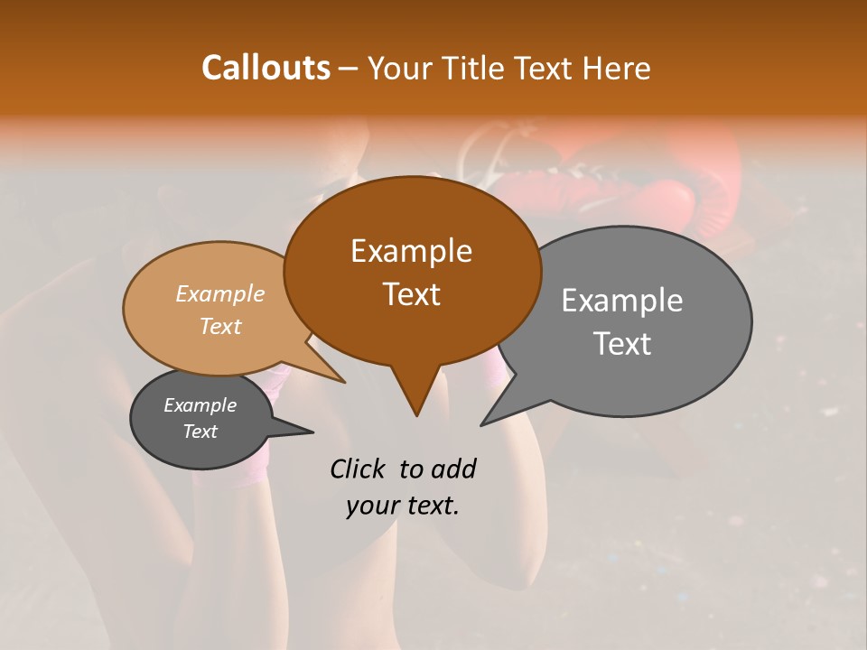 A Woman With Boxing Gloves And Gloves On PowerPoint Template