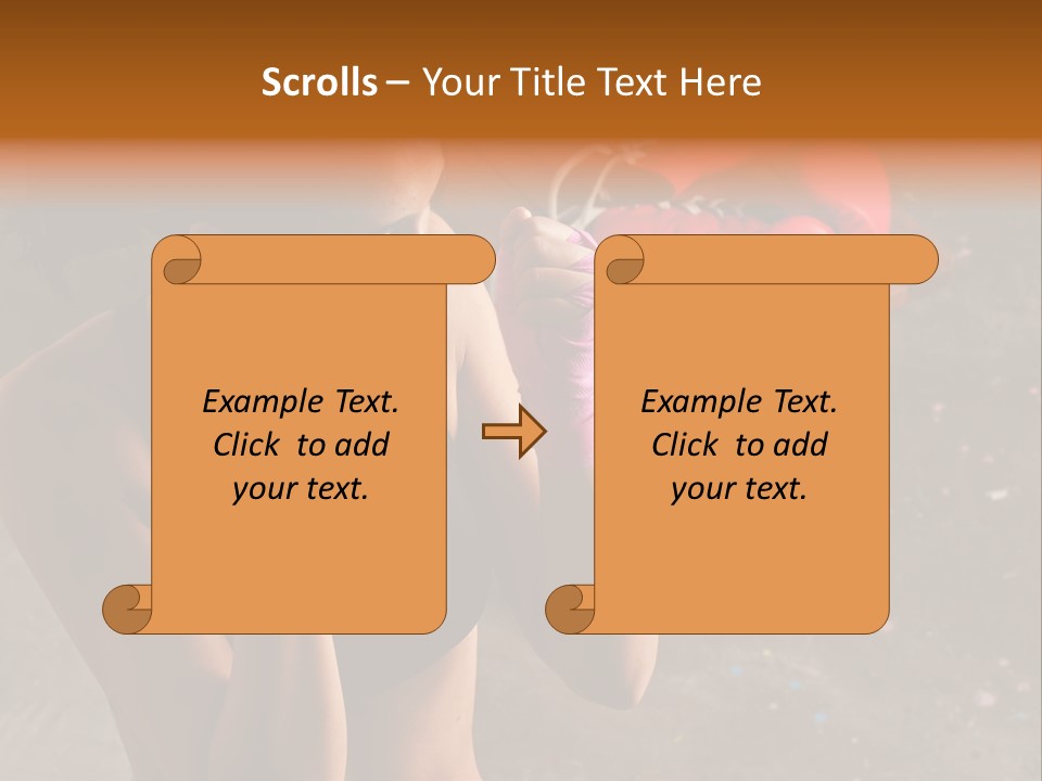 A Woman With Boxing Gloves And Gloves On PowerPoint Template