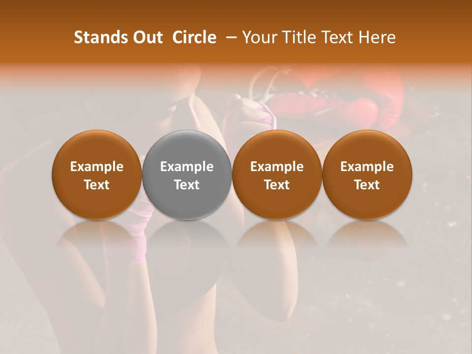 A Woman With Boxing Gloves And Gloves On PowerPoint Template