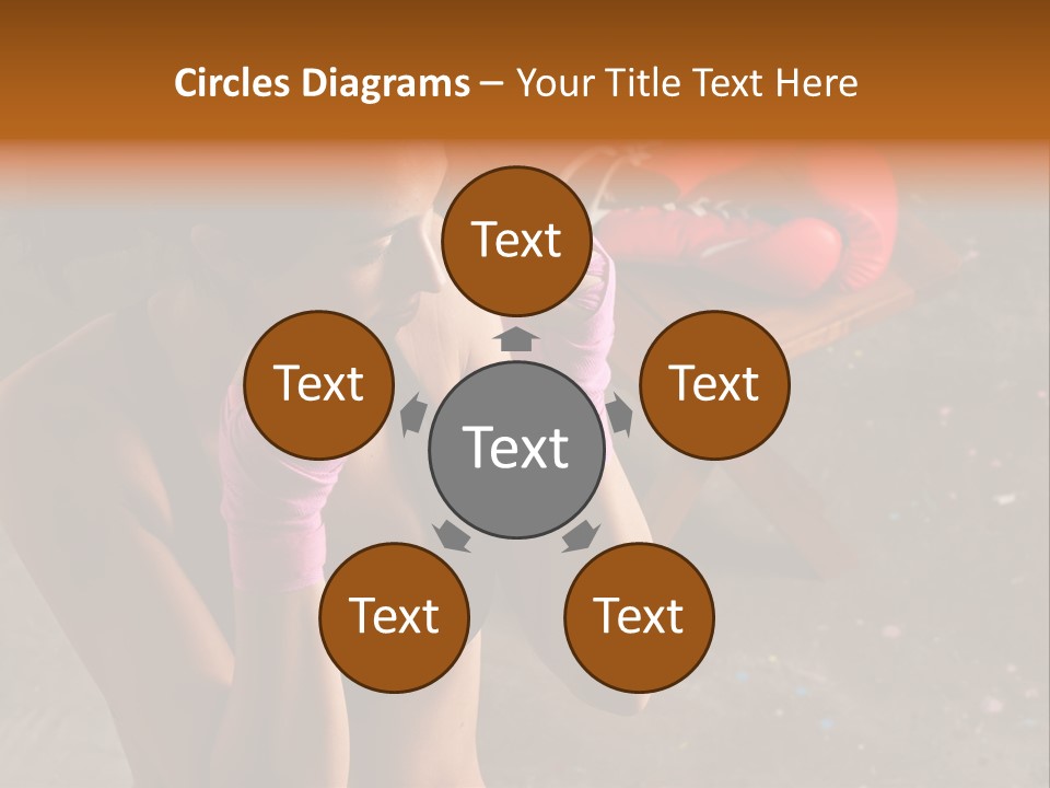 A Woman With Boxing Gloves And Gloves On PowerPoint Template