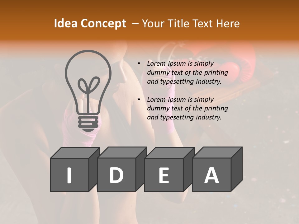 A Woman With Boxing Gloves And Gloves On PowerPoint Template