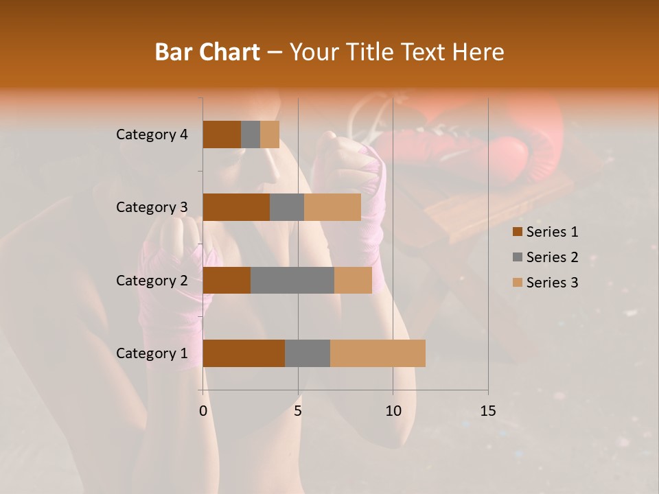 A Woman With Boxing Gloves And Gloves On PowerPoint Template