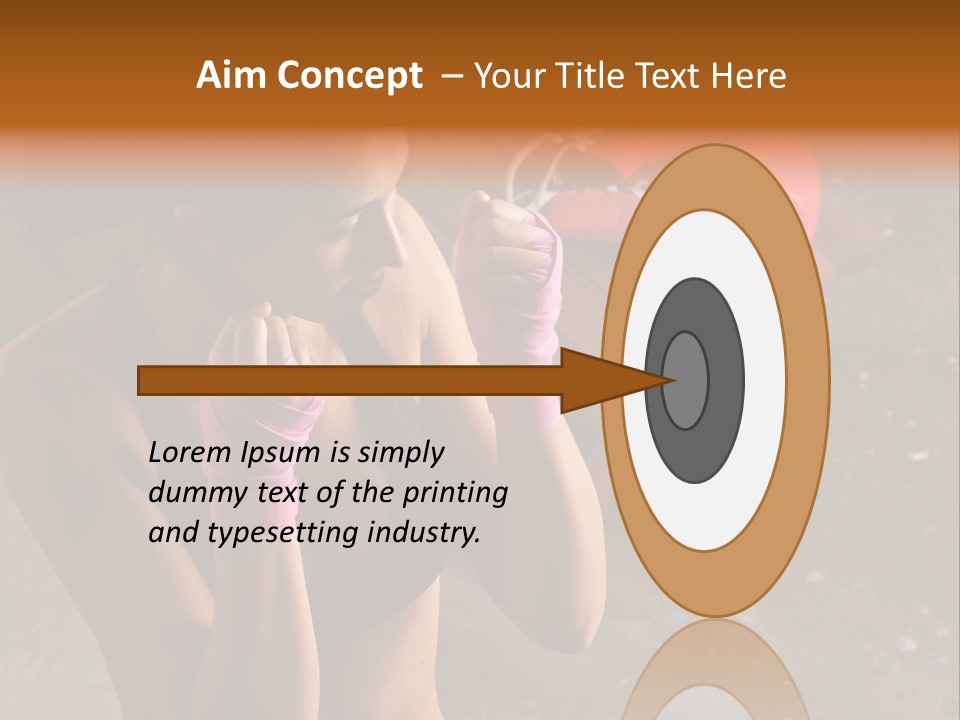 A Woman With Boxing Gloves And Gloves On PowerPoint Template