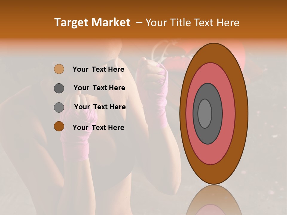 A Woman With Boxing Gloves And Gloves On PowerPoint Template