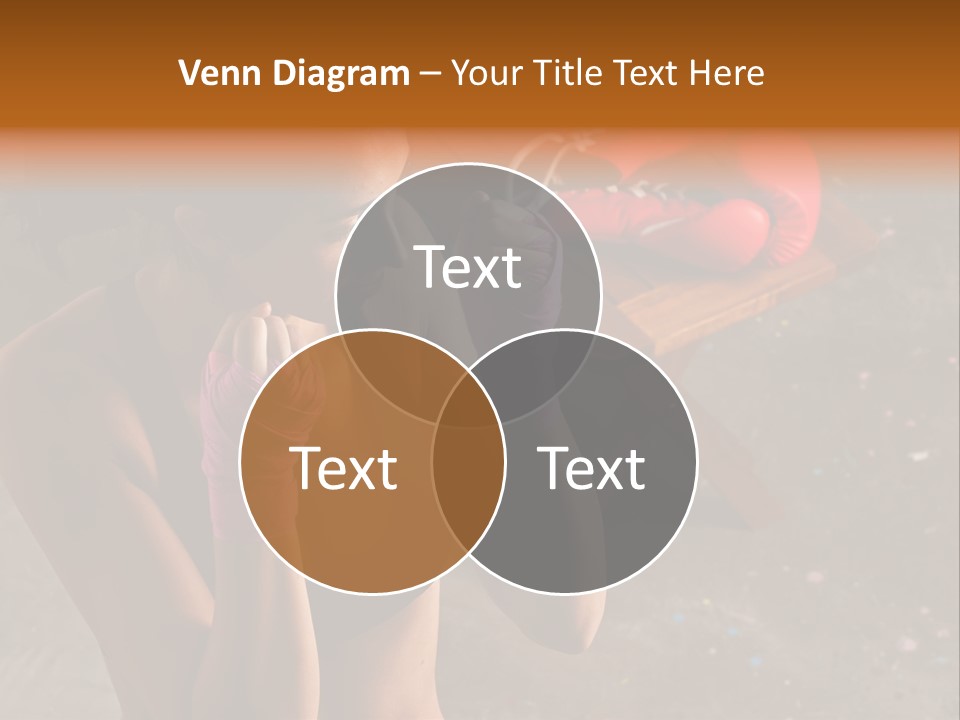 A Woman With Boxing Gloves And Gloves On PowerPoint Template