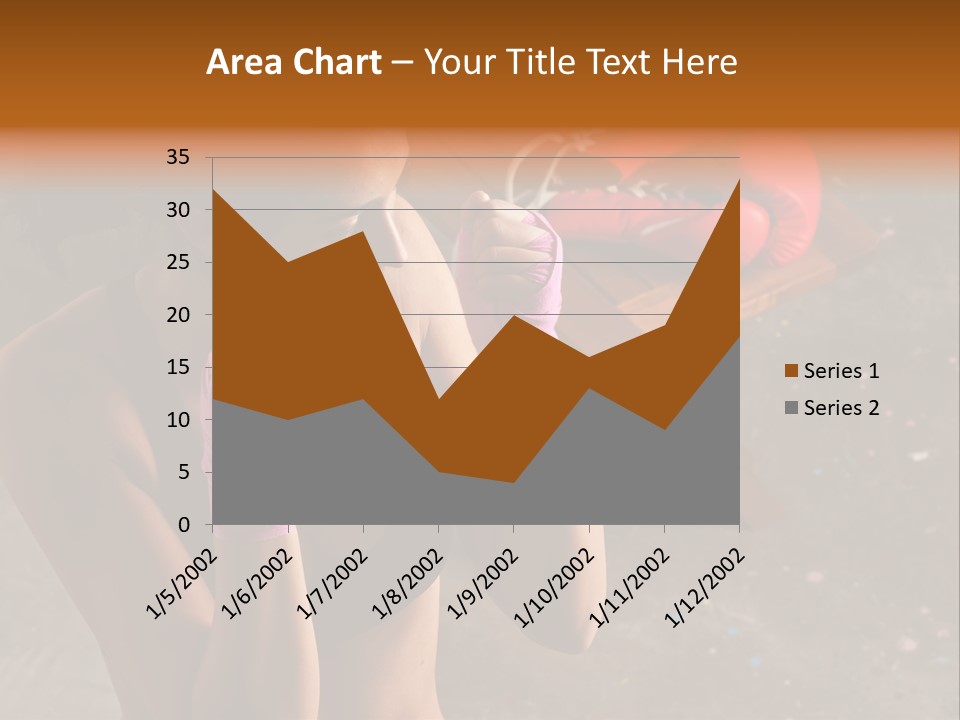 A Woman With Boxing Gloves And Gloves On PowerPoint Template