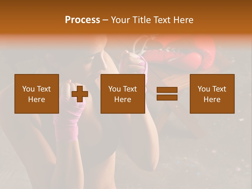 A Woman With Boxing Gloves And Gloves On PowerPoint Template