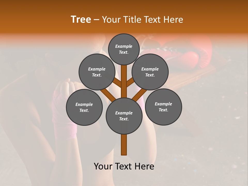 A Woman With Boxing Gloves And Gloves On PowerPoint Template