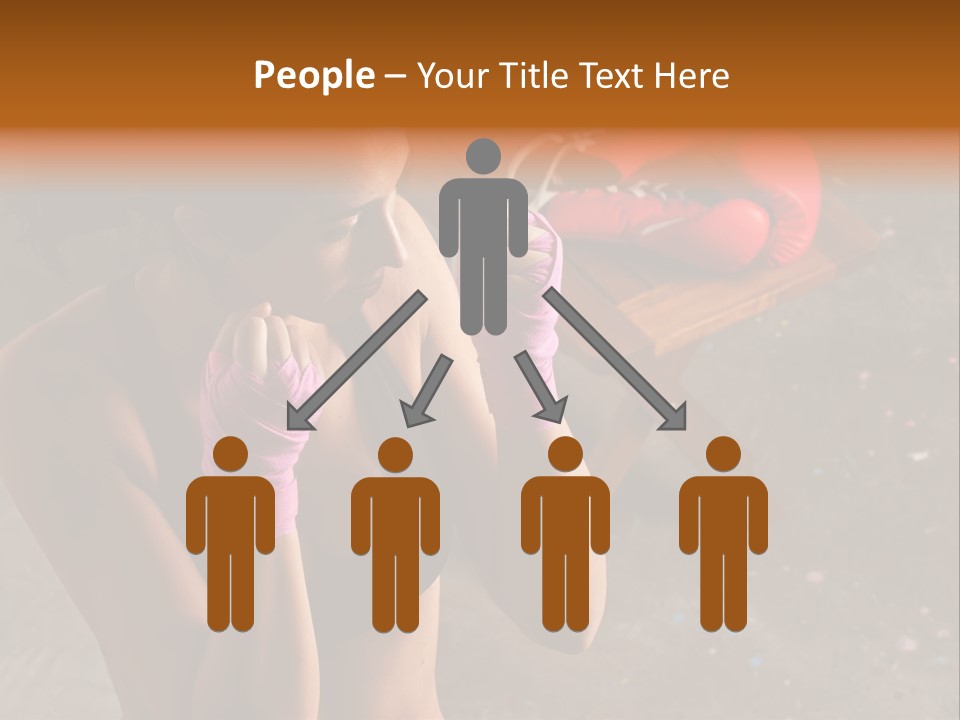 A Woman With Boxing Gloves And Gloves On PowerPoint Template