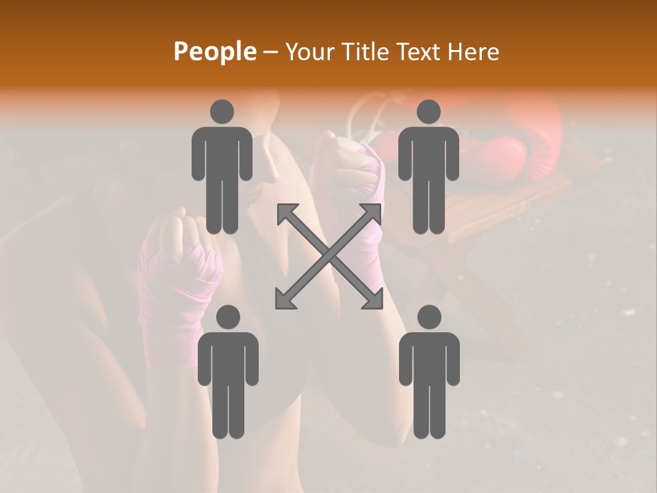 A Woman With Boxing Gloves And Gloves On PowerPoint Template