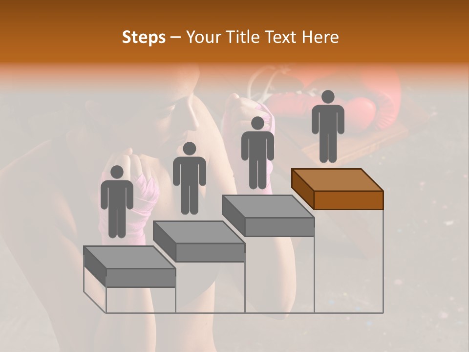 A Woman With Boxing Gloves And Gloves On PowerPoint Template