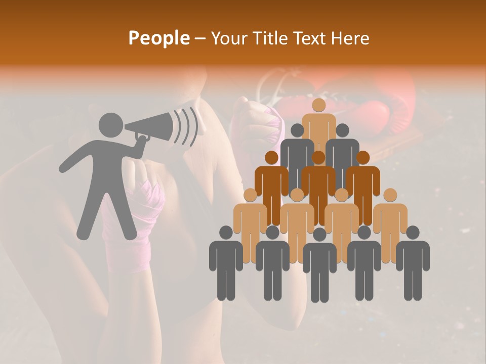 A Woman With Boxing Gloves And Gloves On PowerPoint Template