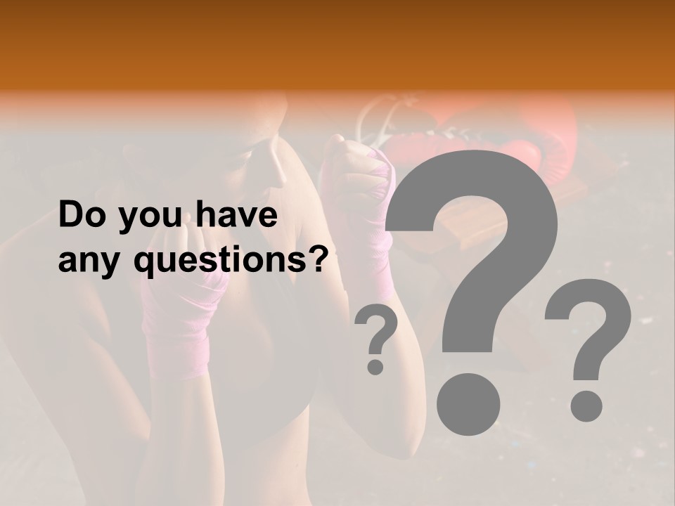 A Woman With Boxing Gloves And Gloves On PowerPoint Template