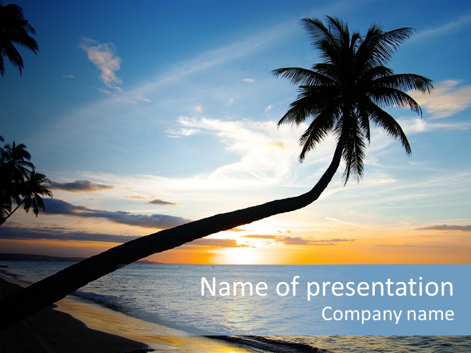 Coastline Destinations Sunrise PowerPoint Template