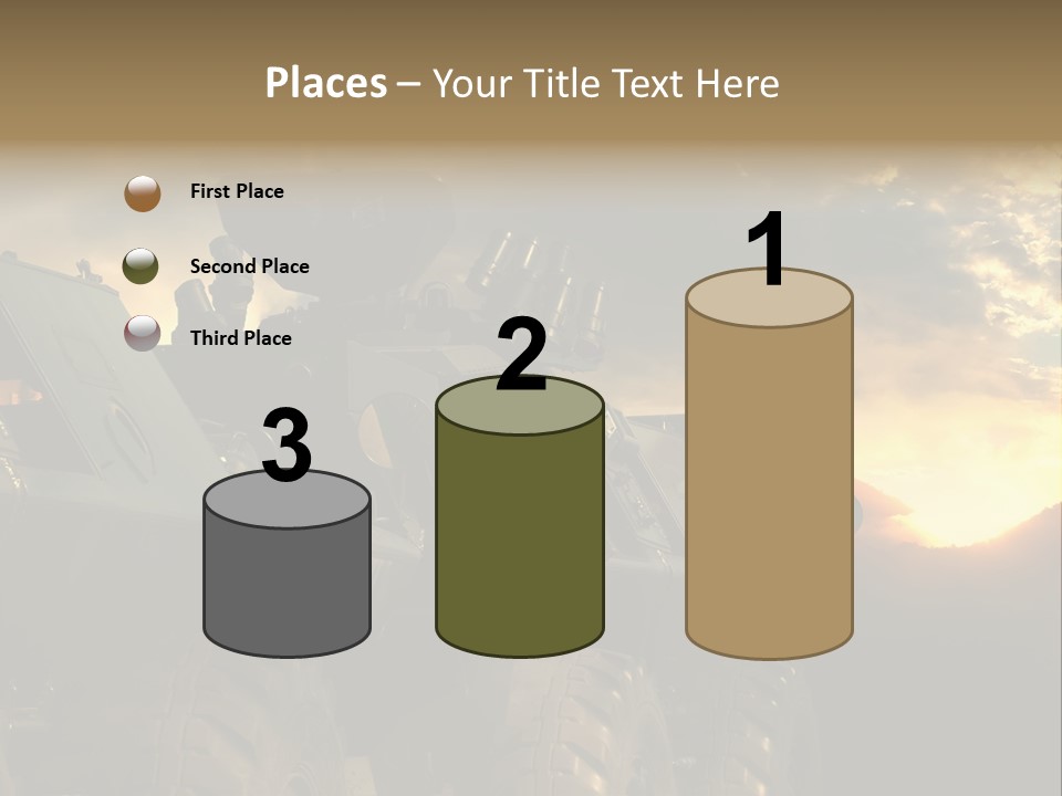 Aggression Tank Gun PowerPoint Template