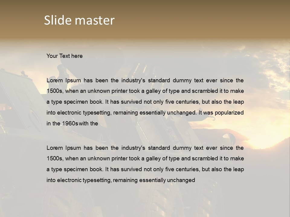 Aggression Tank Gun PowerPoint Template