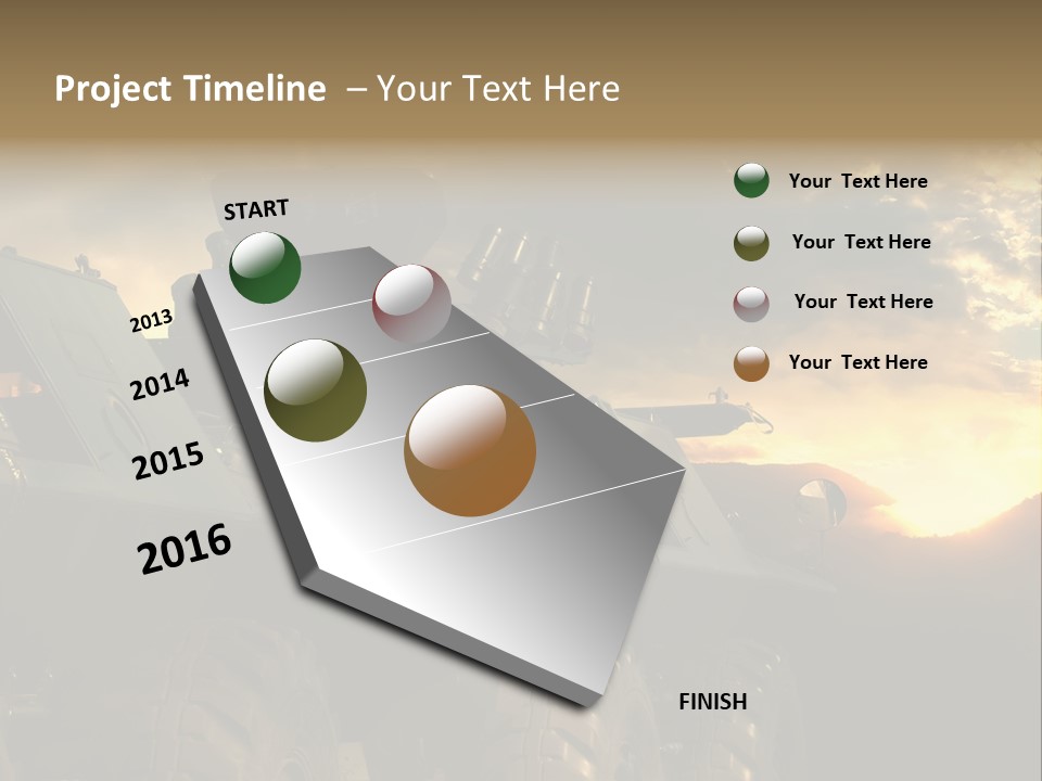Aggression Tank Gun PowerPoint Template