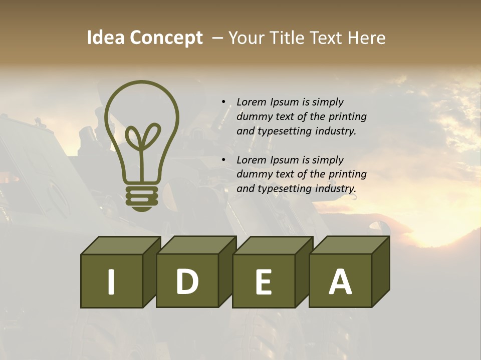 Aggression Tank Gun PowerPoint Template