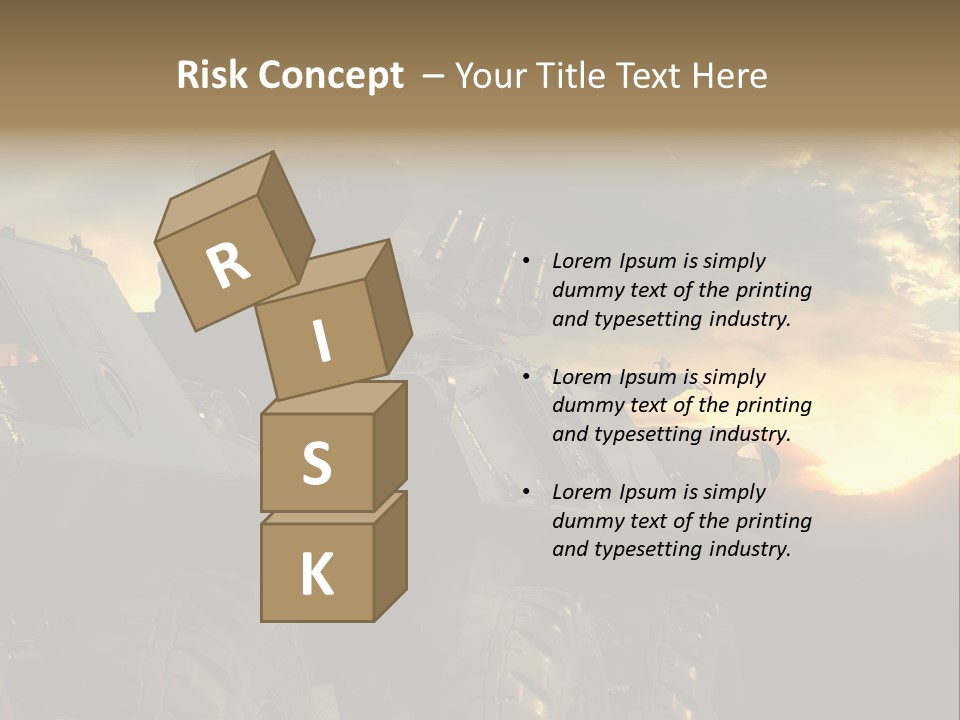 Aggression Tank Gun PowerPoint Template
