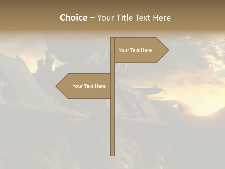 Aggression Tank Gun PowerPoint Template