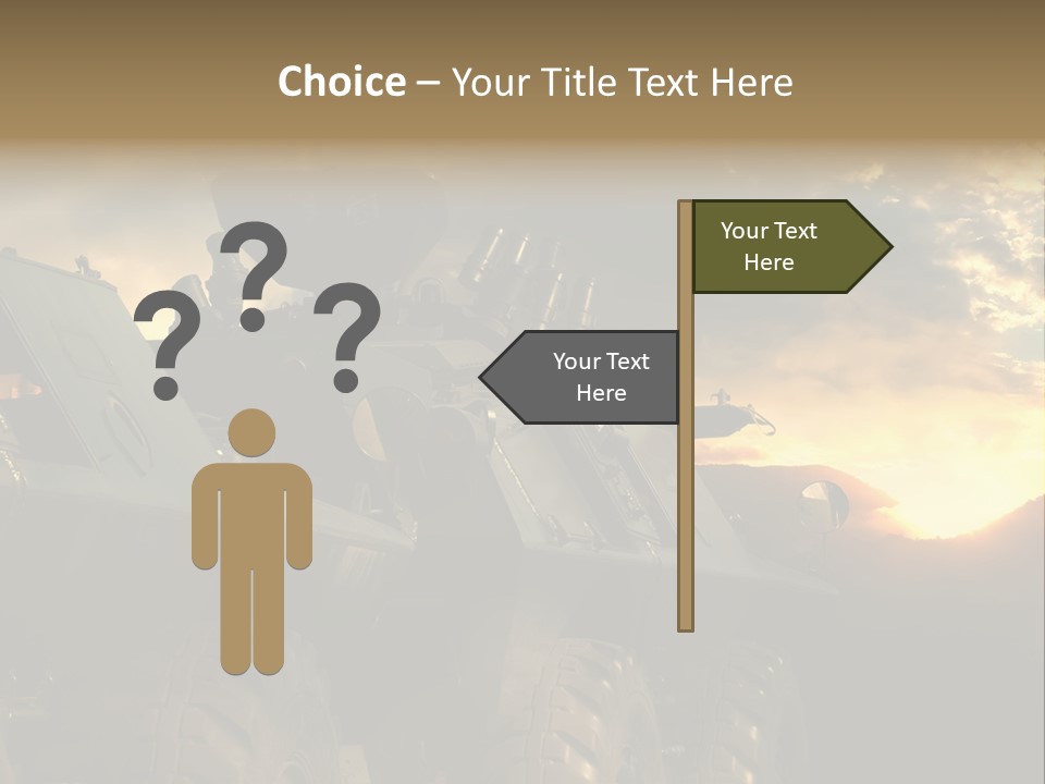 Aggression Tank Gun PowerPoint Template