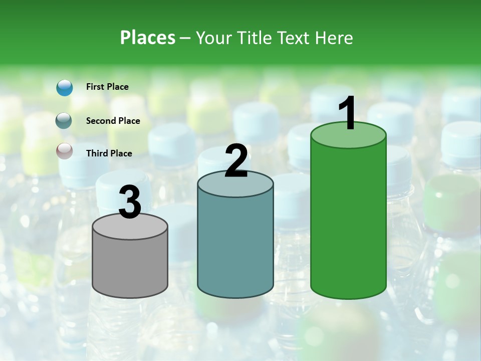 A Group Of Bottled Water Bottles Sitting On Top Of A Table PowerPoint Template