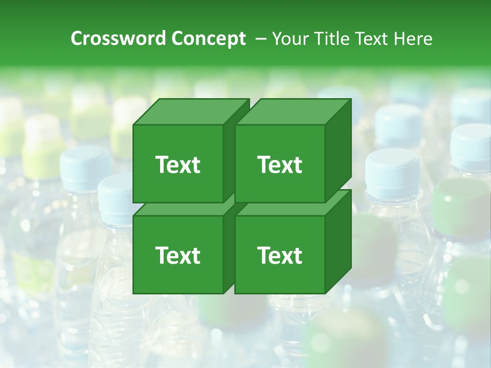 A Group Of Bottled Water Bottles Sitting On Top Of A Table PowerPoint Template