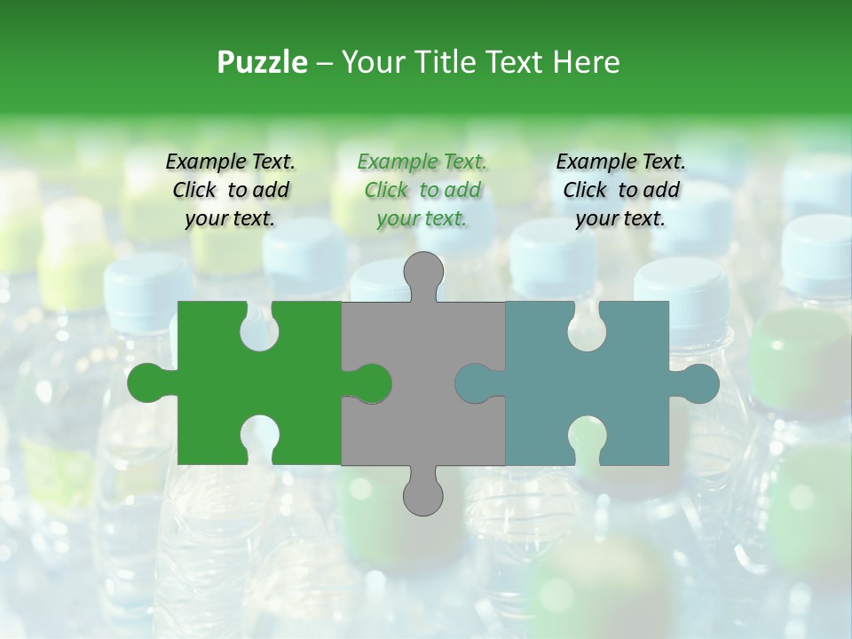 A Group Of Bottled Water Bottles Sitting On Top Of A Table PowerPoint Template